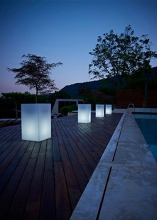 Luminous flowerpot KUBE HIGH VASO LIGHT