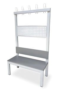 Metal bench with hangers