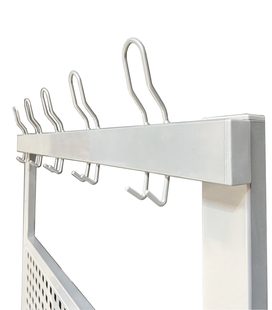 Metal bench with hangers